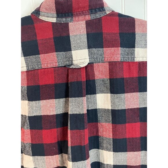 Mens Jachs Red & Navy Plaid Long Sleeve Cotton Button-Up Shirt Size L - Picture 6 of 11